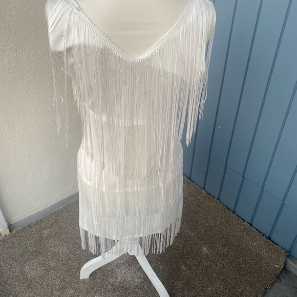 White Fringe Dress - Picture 2 of 2